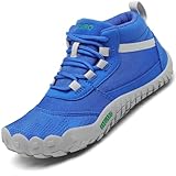 SAGUARO Kinder Barfußschuhe Jungen Leichtigkeit Trekking-Wanderschuhe Mädchen Outdoor Fitnessschuhe Kühles Blau Gr.34